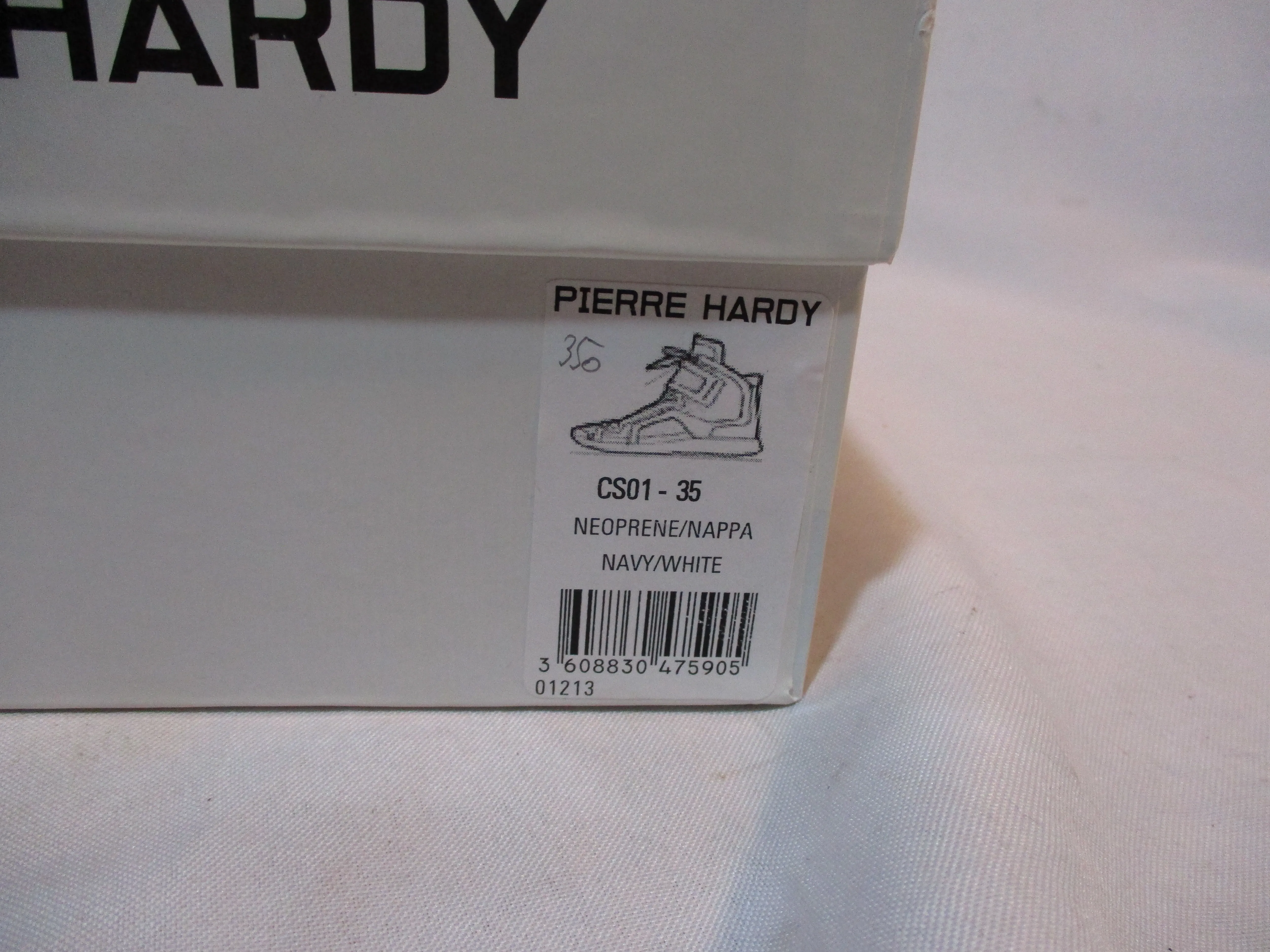 NEW PIERRE HARDY NEOPRENE NAVY WHITE Sneaker TRAINER 35 Sport Shoe