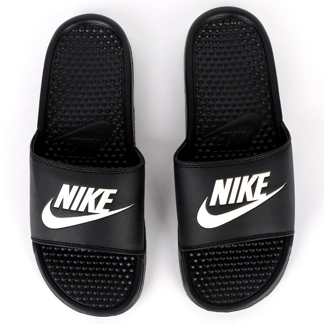 NK Benasi JDI Black  With White Logo Men's Slide