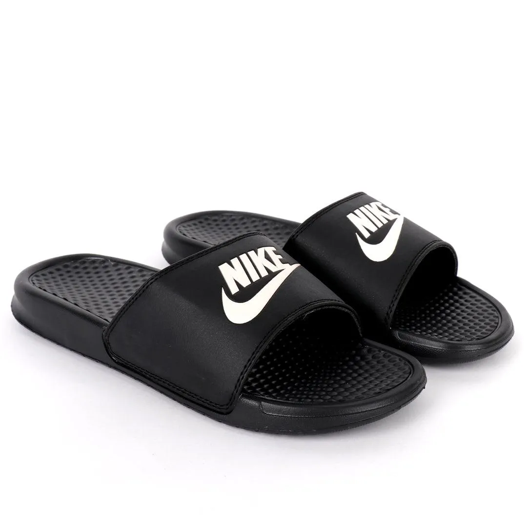 NK Benasi JDI Black  With White Logo Men's Slide