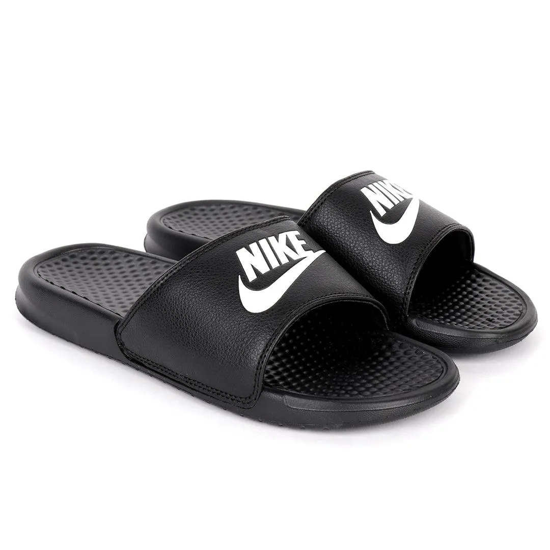 NK Benasi JDI Black  With White Logo Men's Slide