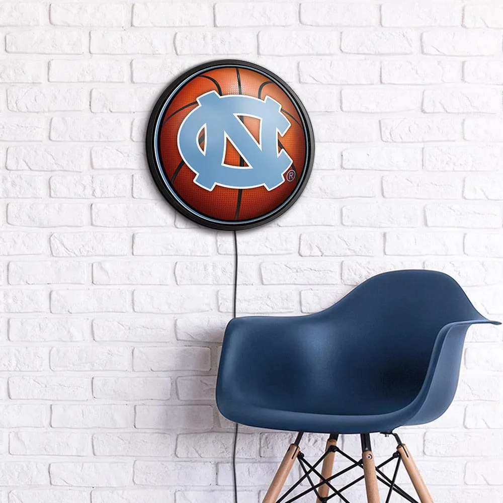 North Carolina Tar Heels: Basketball - Round Slimline Lighted Wall Sign