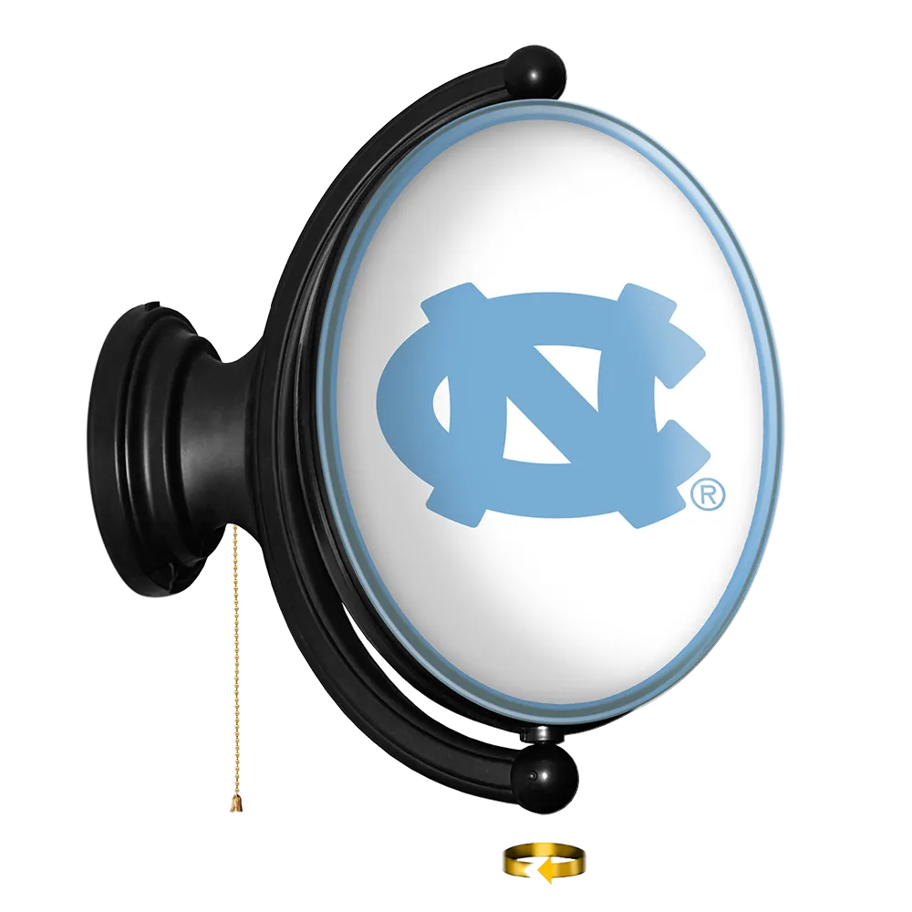 North Carolina Tar Heels: Original Oval Rotating Lighted Wall Sign White