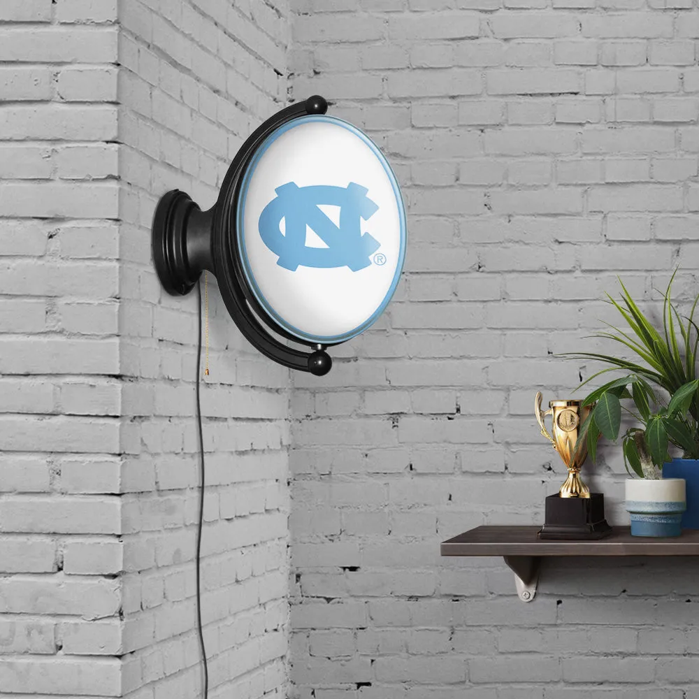 North Carolina Tar Heels: Original Oval Rotating Lighted Wall Sign White