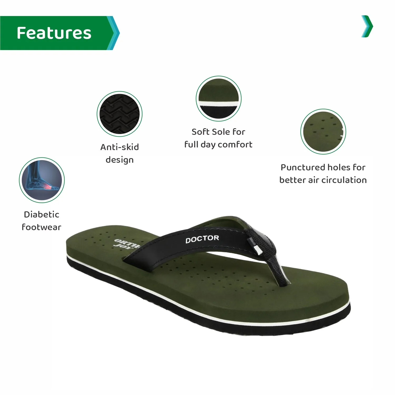 ORTHO JOY  Orthopaedic Comfort Fit Slippers.