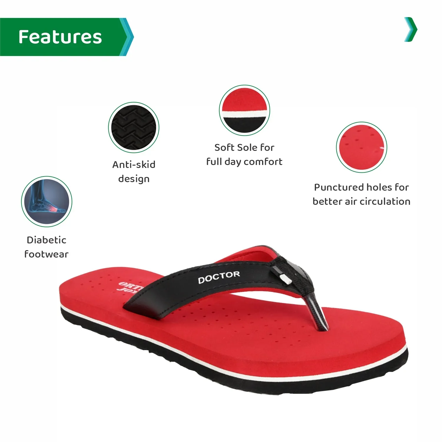 ORTHO JOY  Orthopaedic Comfort Fit Slippers.