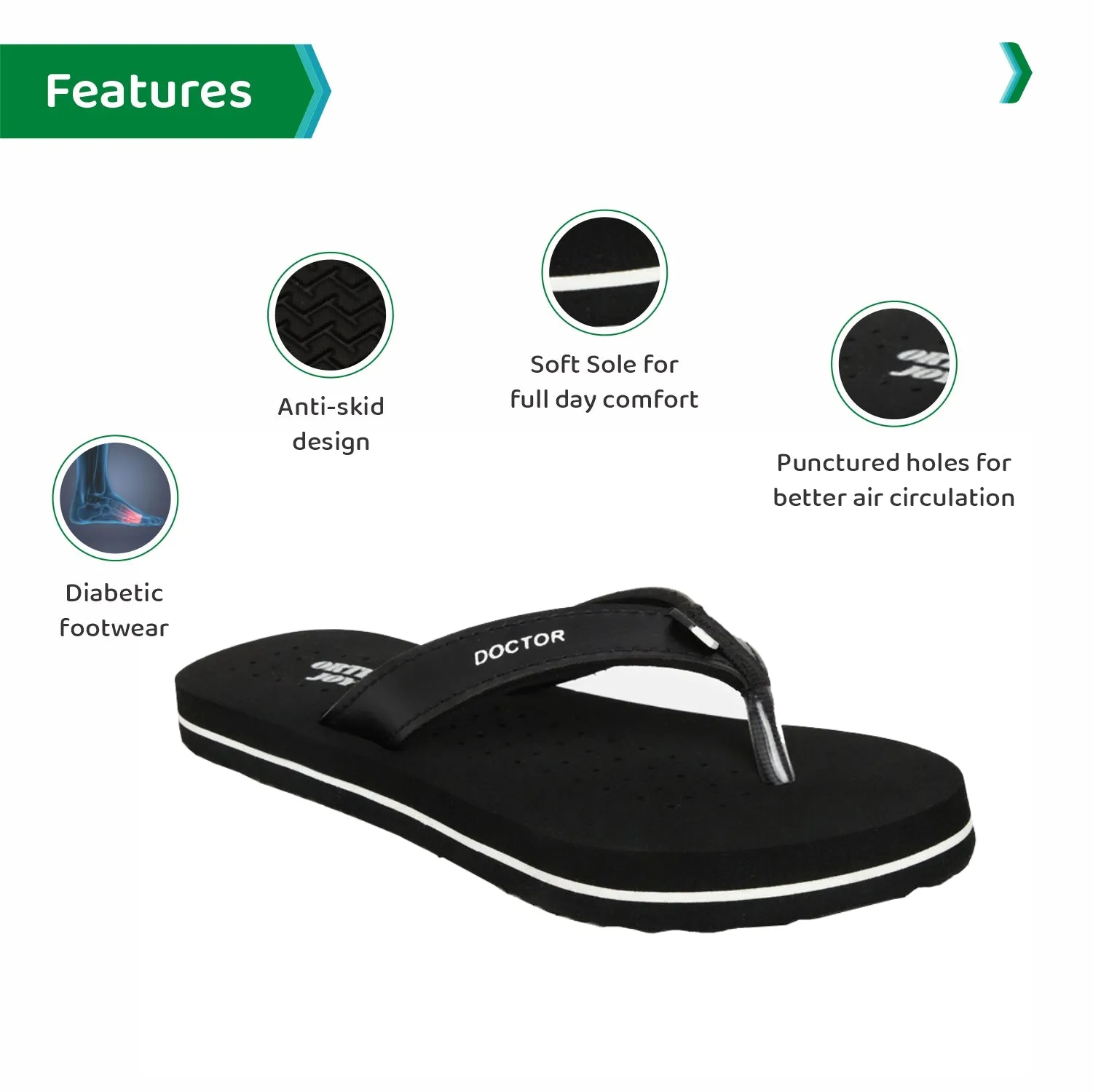 ORTHO JOY  Orthopaedic Comfort Fit Slippers.