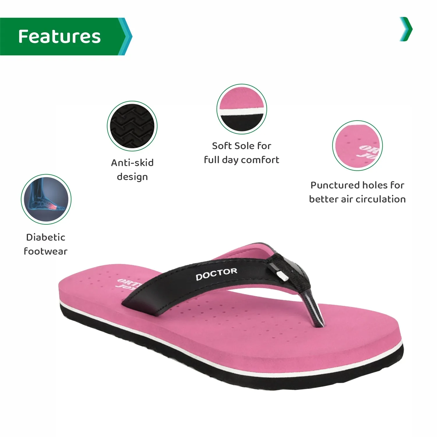 ORTHO JOY  Orthopaedic Comfort Fit Slippers.