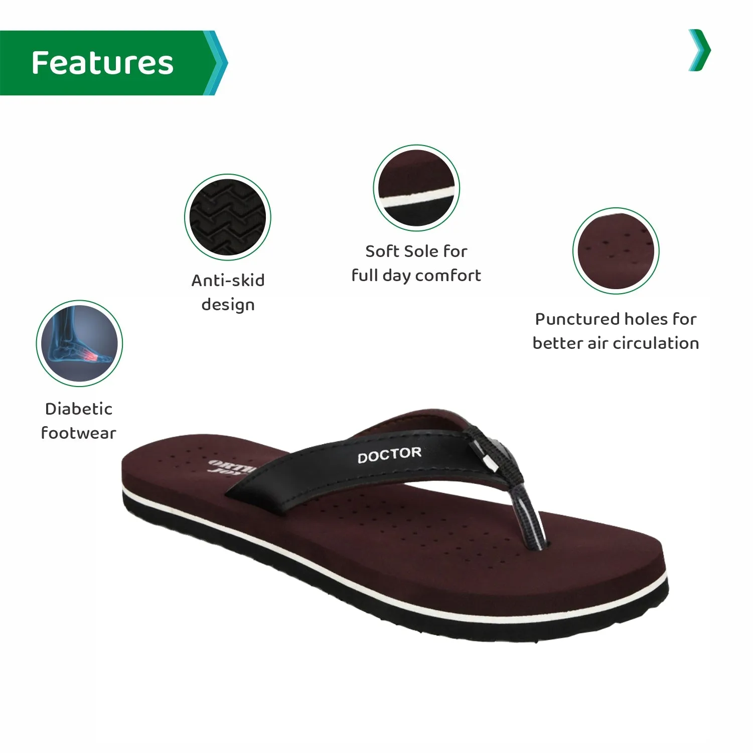 ORTHO JOY  Orthopaedic Comfort Fit Slippers.