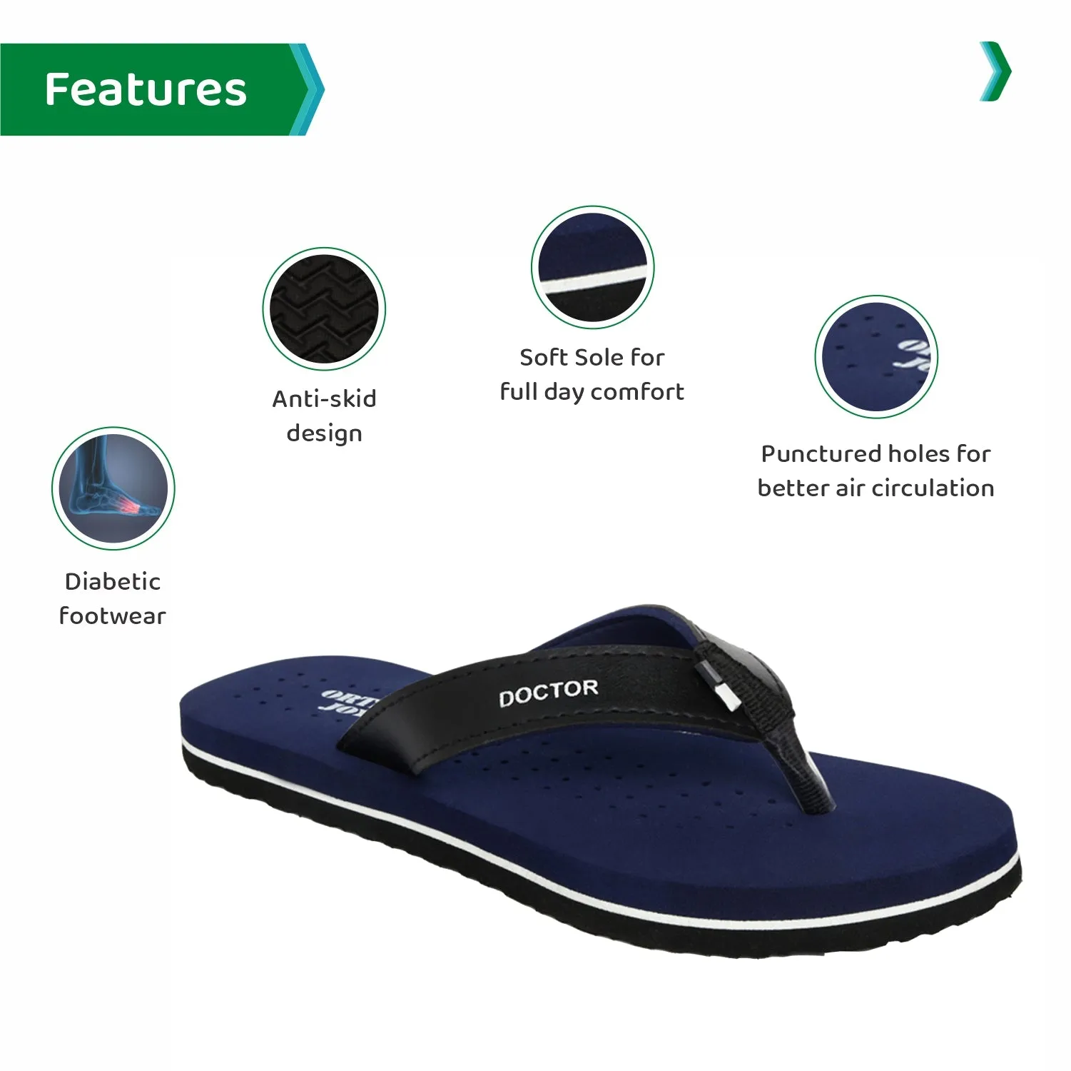 ORTHO JOY  Orthopaedic Comfort Fit Slippers.