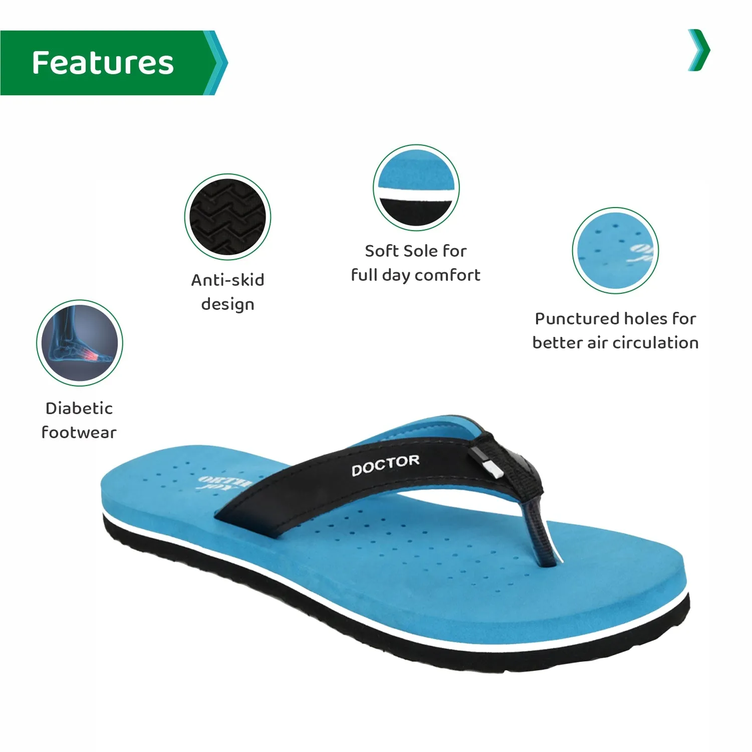 ORTHO JOY  Orthopaedic Comfort Fit Slippers.