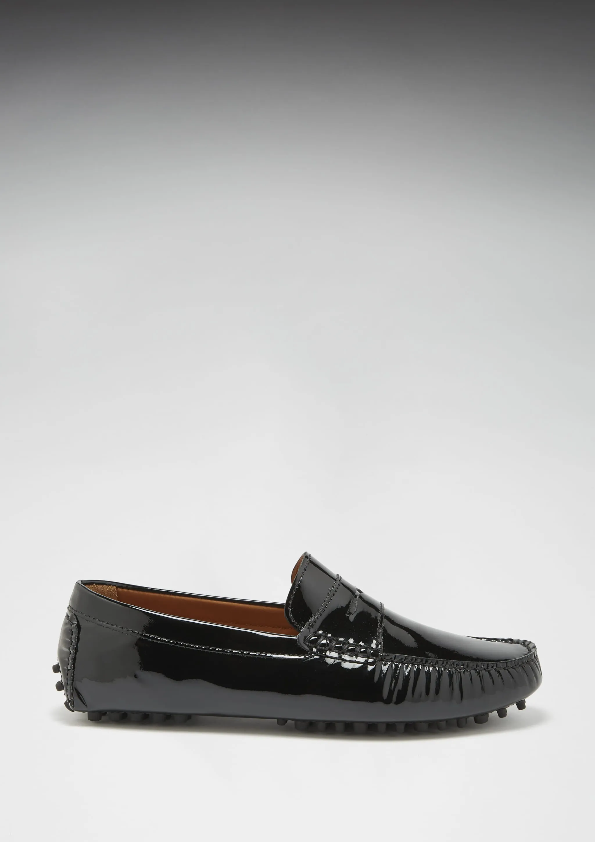 Penny Driving Loafers, black patent leather