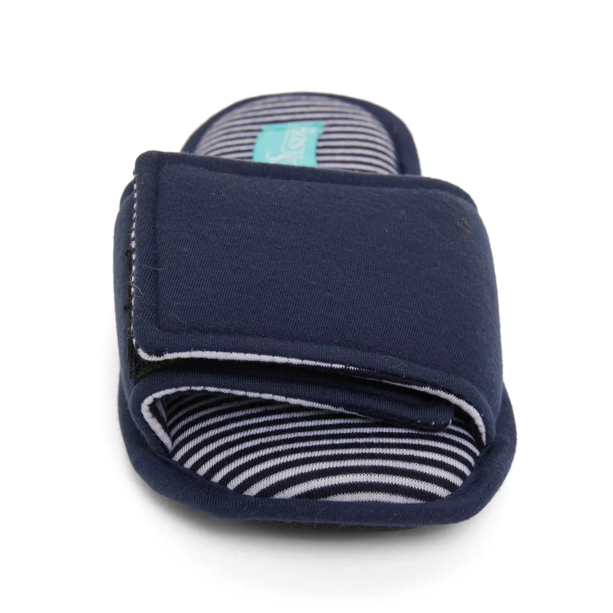 Perry Slipper in Navy Stripe Fabric