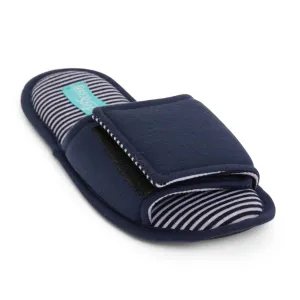 Perry Slipper in Navy Stripe Fabric