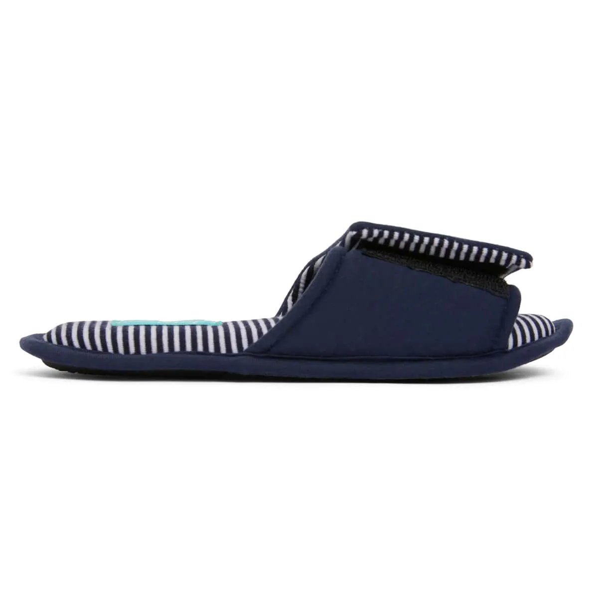 Perry Slipper in Navy Stripe Fabric