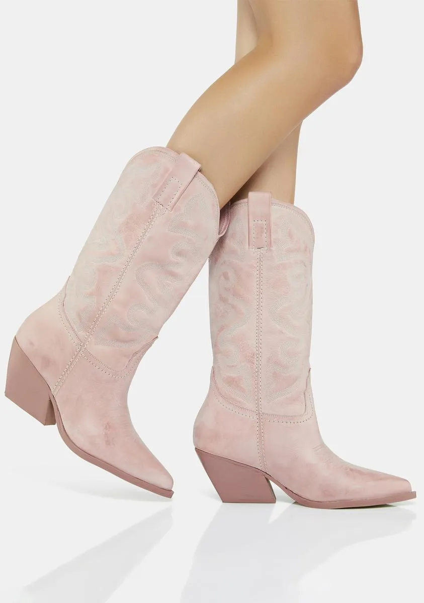 Pink West Cowboy Boots