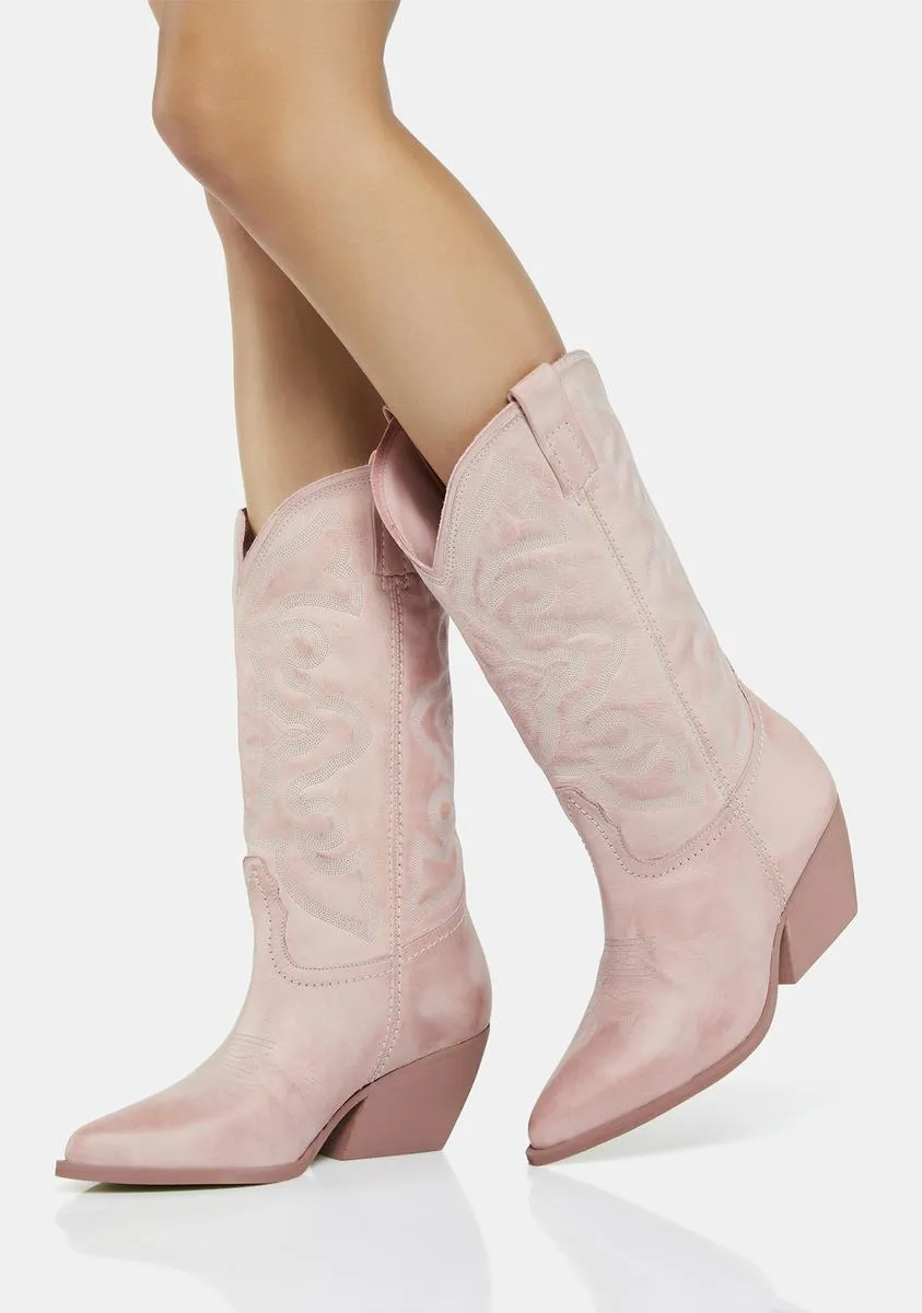 Pink West Cowboy Boots