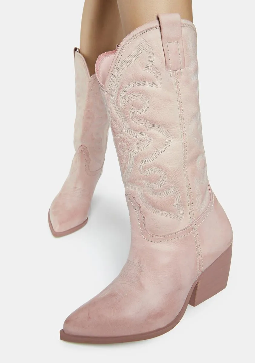 Pink West Cowboy Boots