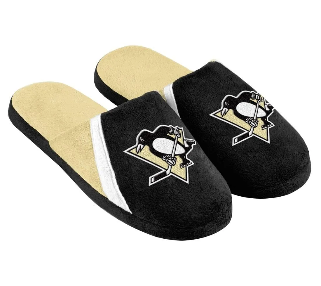 Pittsburgh Penguins NHL Swoop Logo Slide Slippers