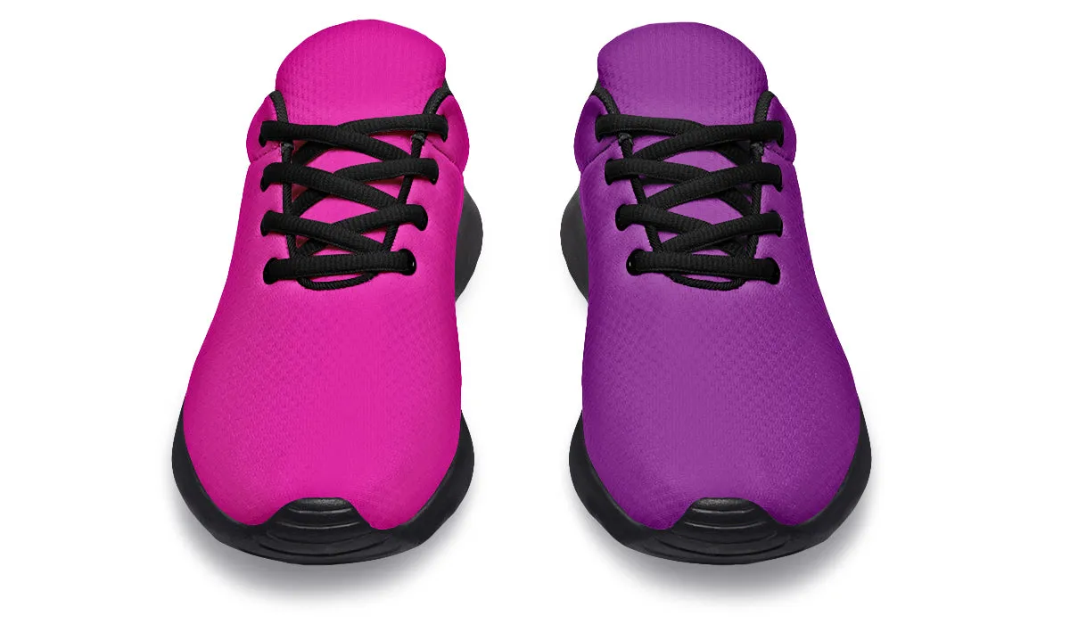 Purple And Pink Mismatch Sneakers