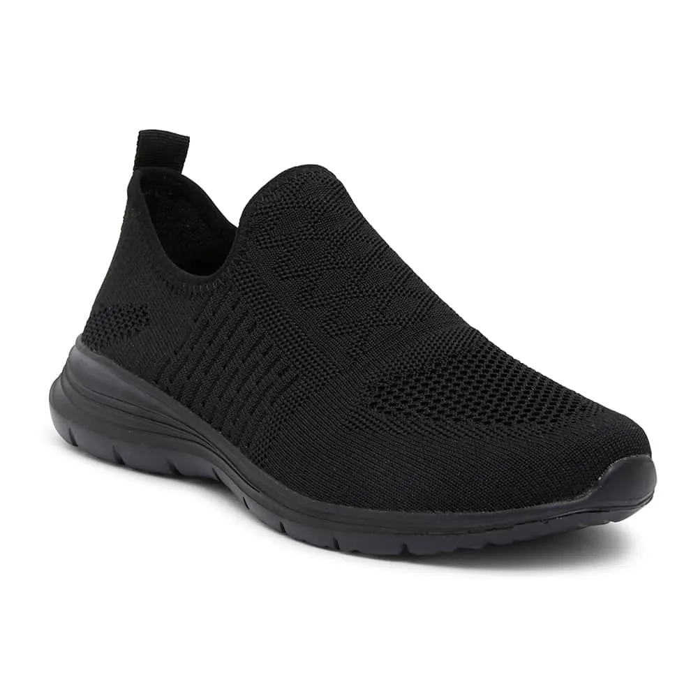 Richard Sneaker in Black On Black  Fabric