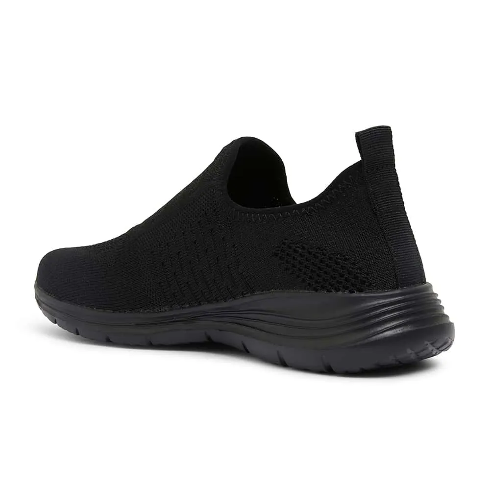 Richard Sneaker in Black On Black  Fabric