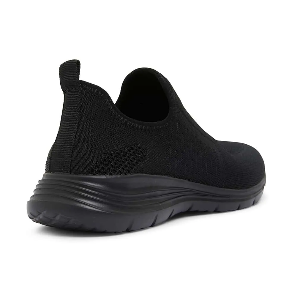 Richard Sneaker in Black On Black  Fabric