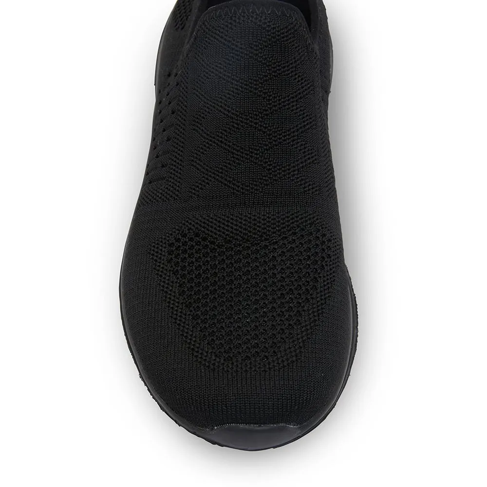 Richard Sneaker in Black On Black  Fabric