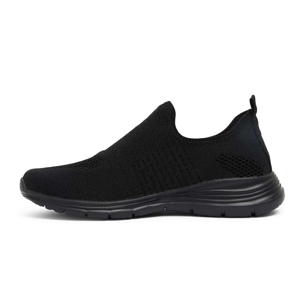 Richard Sneaker in Black On Black  Fabric