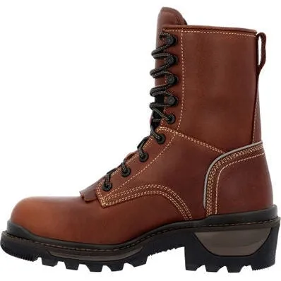 Rocky Men's Rams Horn Logger 9" WP Comp Toe Work Boot Brown RKK0397