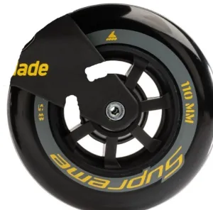 Rollerblade Supreme 110MM 85A Inline Skate Wheels - Black - 6 Pack