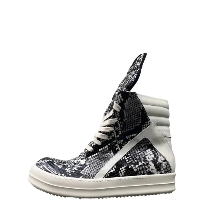 Snake Print High Top Sneakers