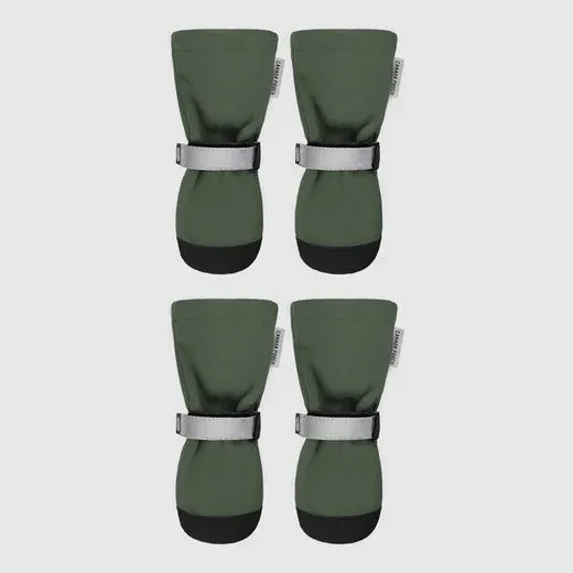 soft shield protective dog boots - forest green