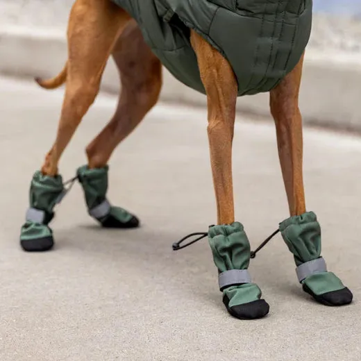 soft shield protective dog boots - forest green