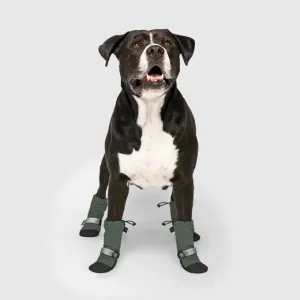 soft shield protective dog boots - forest green