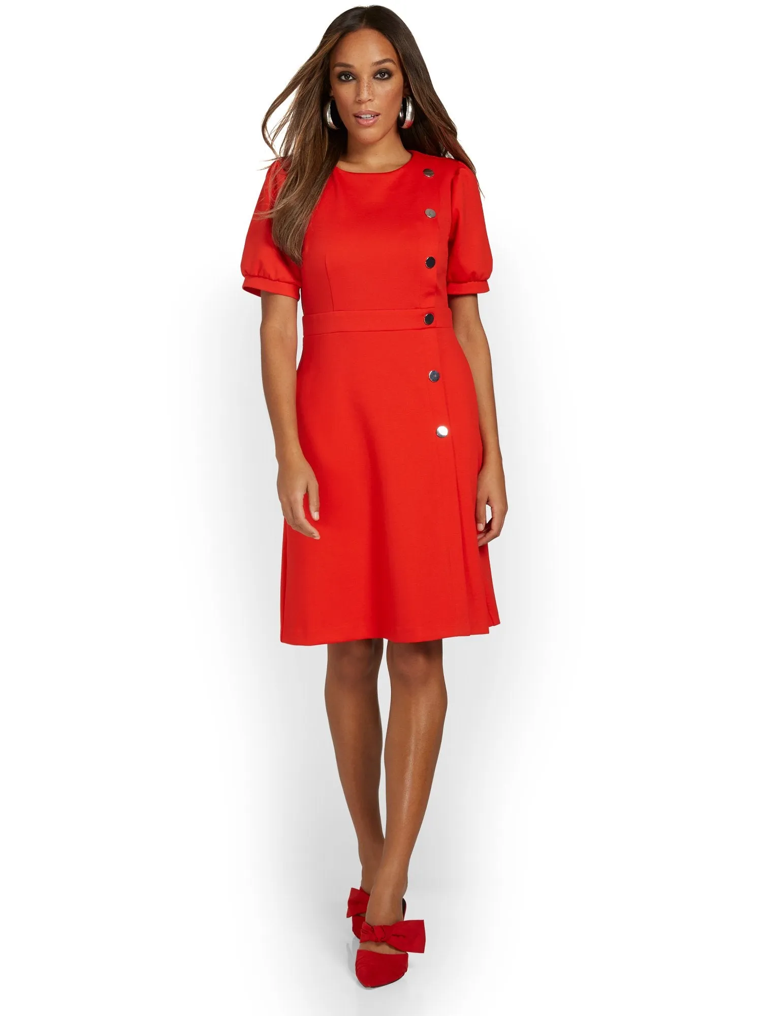 Tall Puff-Sleeve Sheath Dress - Superflex