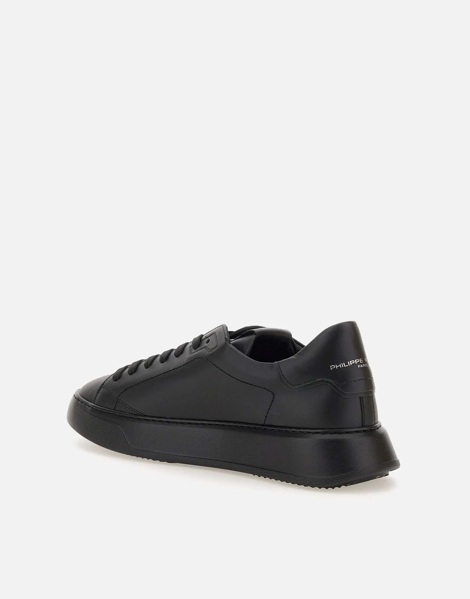 Temple Low Black Leather Sneakers