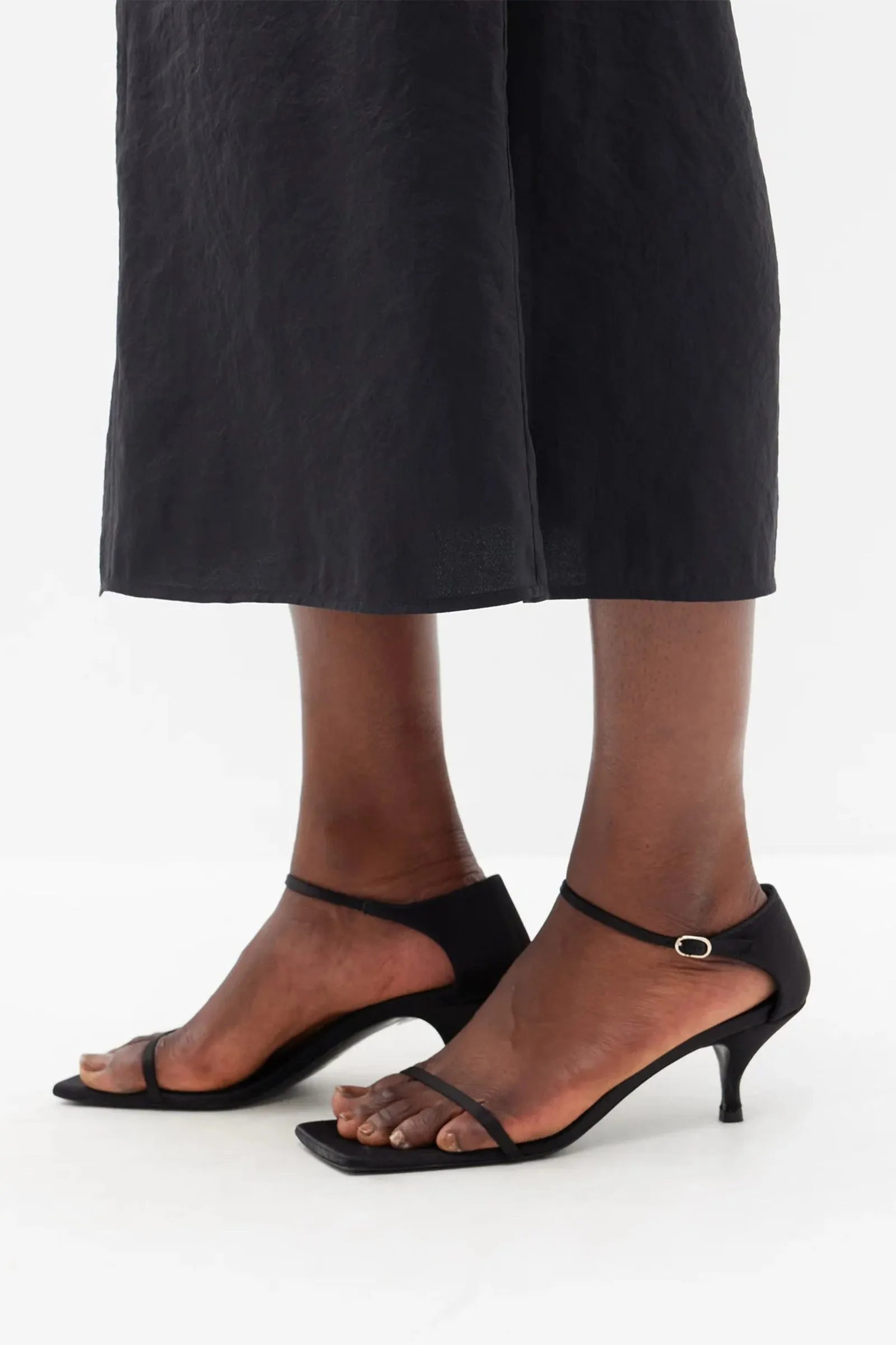 The Strappy 55 Leather Sandals In Black