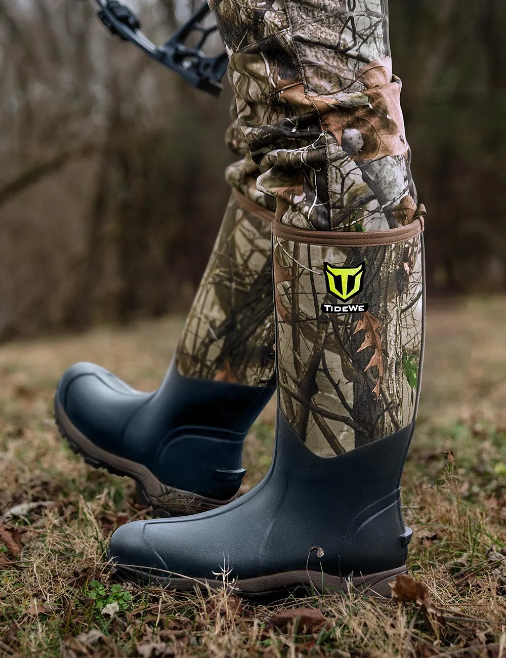 TideWe® Hunting Boots for Men 6mm Neoprene and Rubber Boot