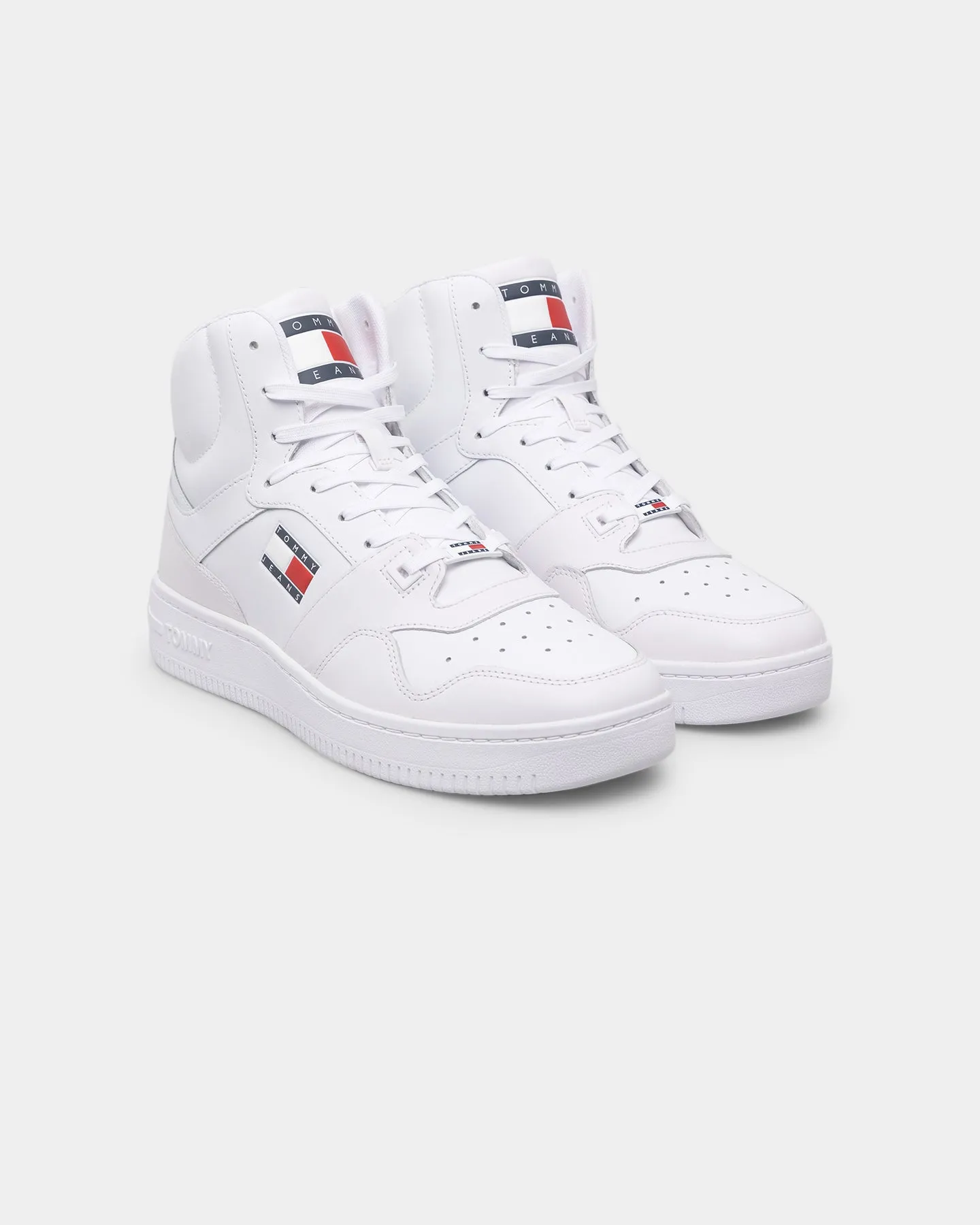 Tommy Jeans Mid Cut Basketball Trainers White