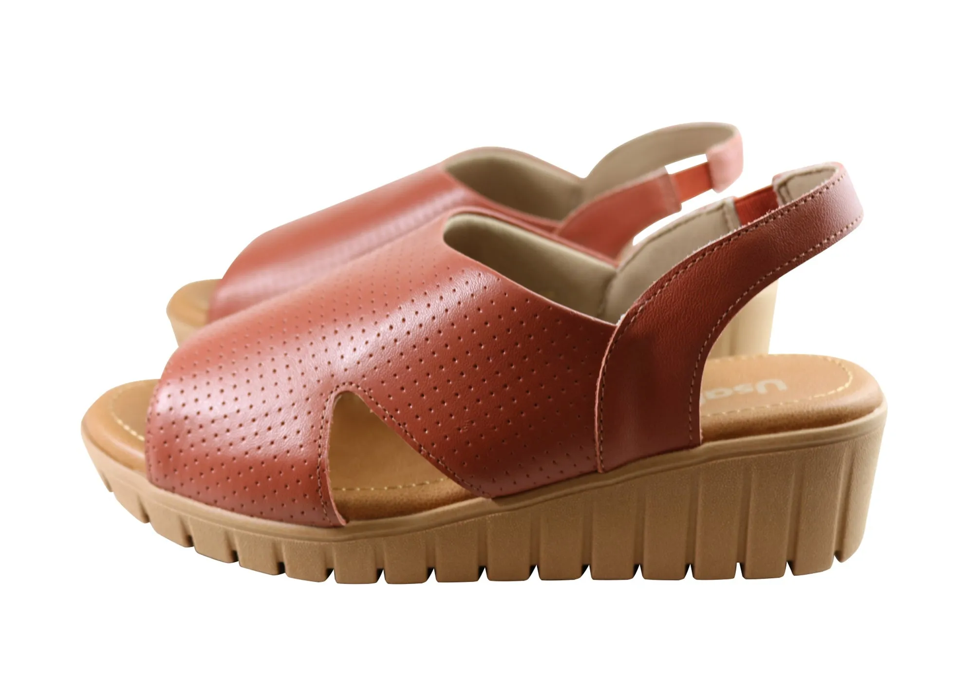 Usaflex Laken Womens Comfortable Leather Sandals Made In Brazil