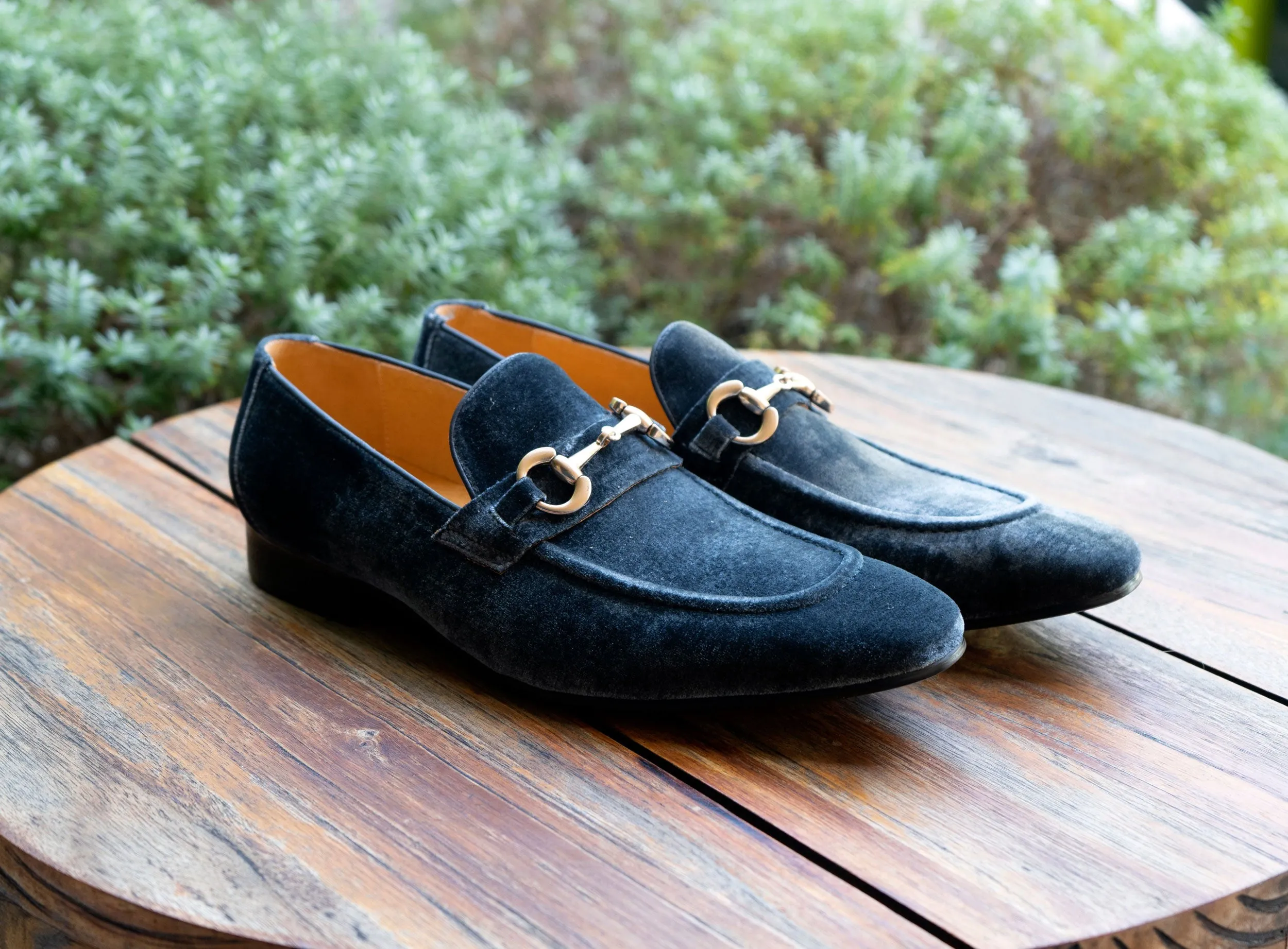 Velvet Slip-On Loafer Charcoal