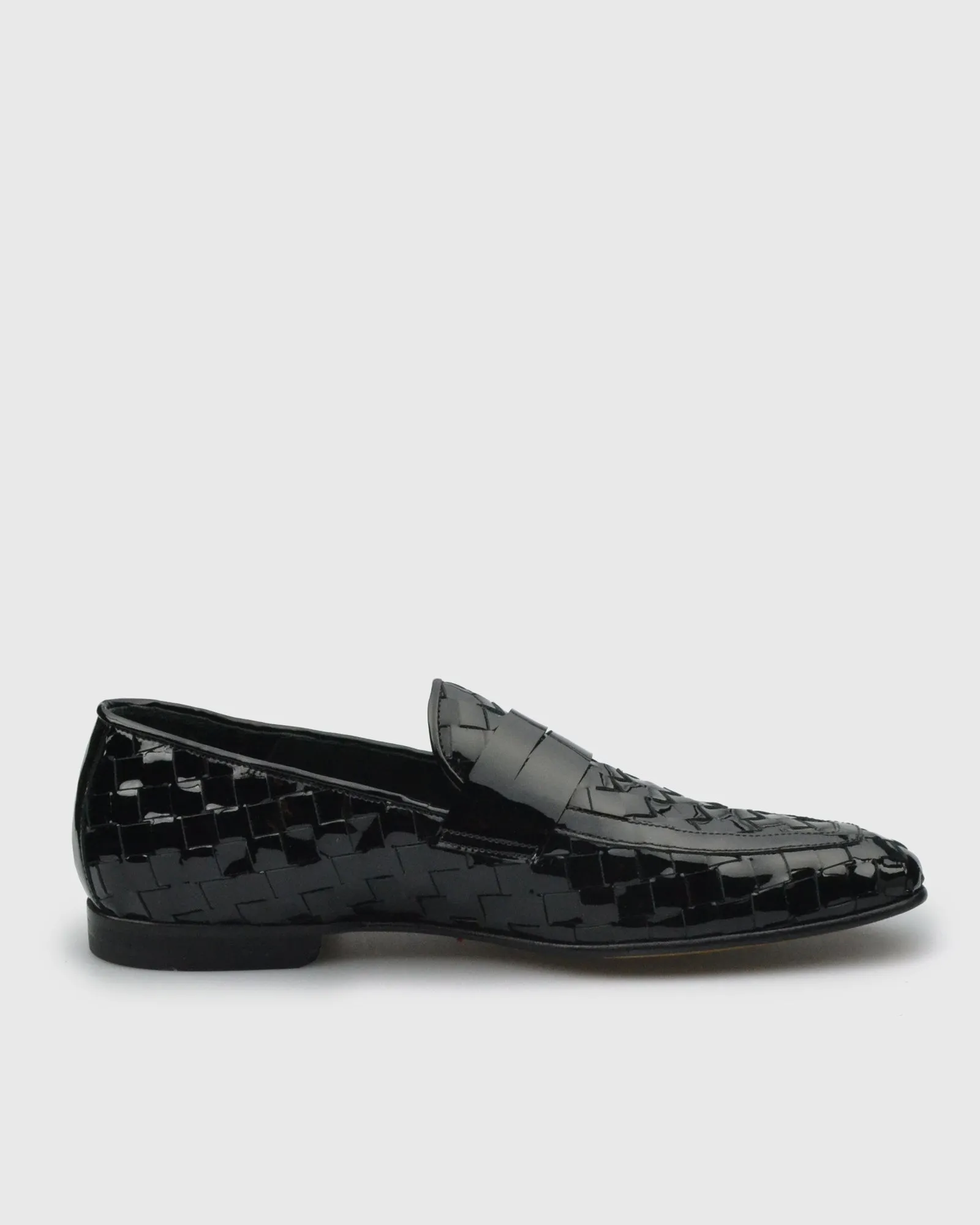 VINCENT & FRANKS VFS22-LO BLACK WOVEN PATENT LOAFER