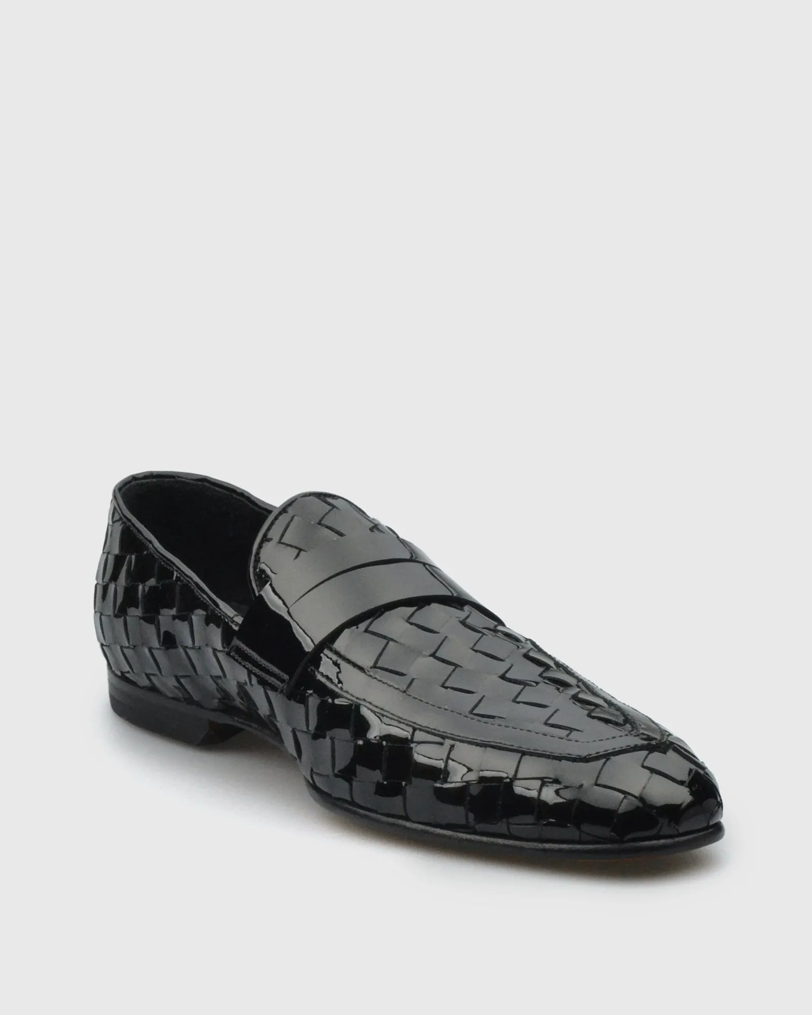 VINCENT & FRANKS VFS22-LO BLACK WOVEN PATENT LOAFER