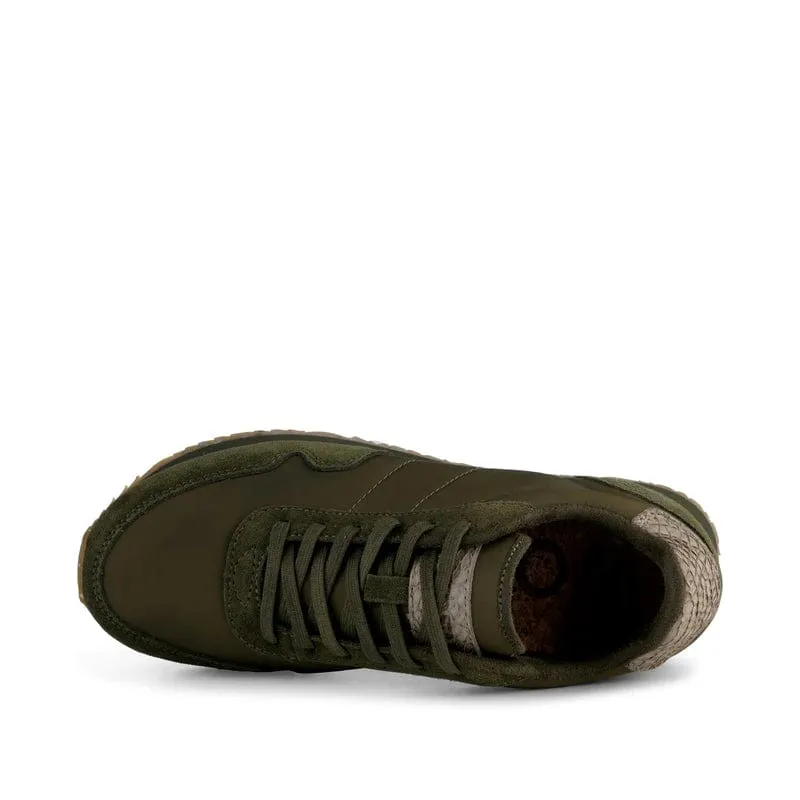 WODEN Nora III Leather Sneakers Dark Olive