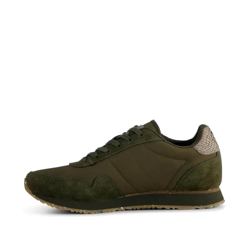 WODEN Nora III Leather Sneakers Dark Olive