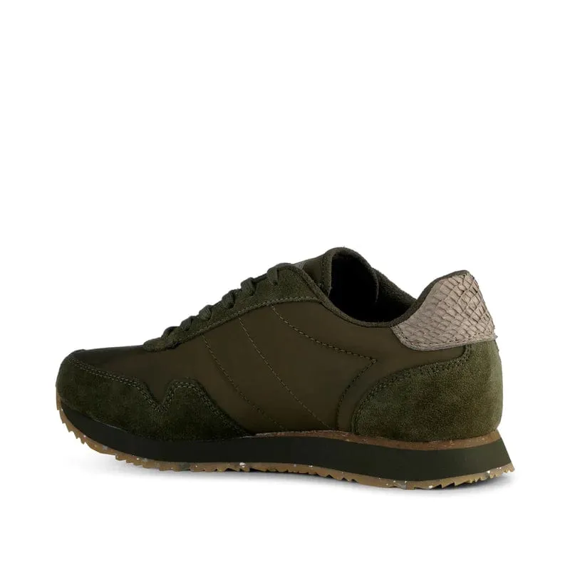 WODEN Nora III Leather Sneakers Dark Olive