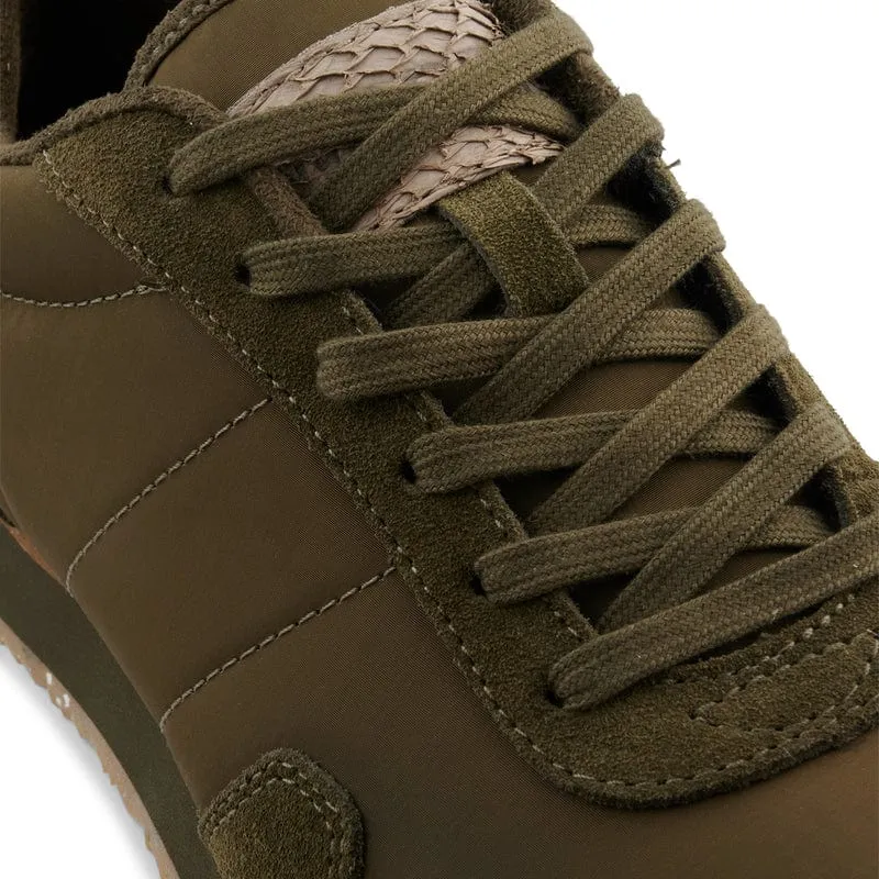 WODEN Nora III Leather Sneakers Dark Olive