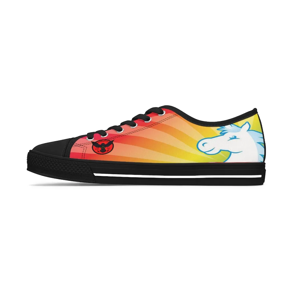 Women's Crowgodshi Rainbow Unicorn Low Top Sneakers