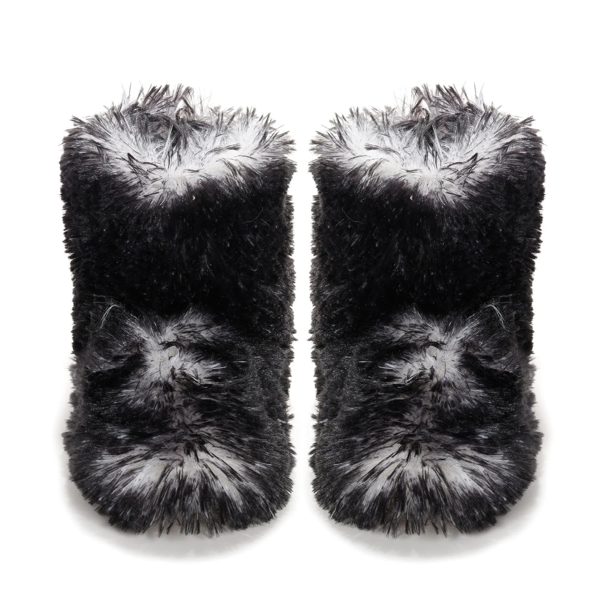 Women's Hi-Fashion Two Tone Faux Fur Boot Slipper