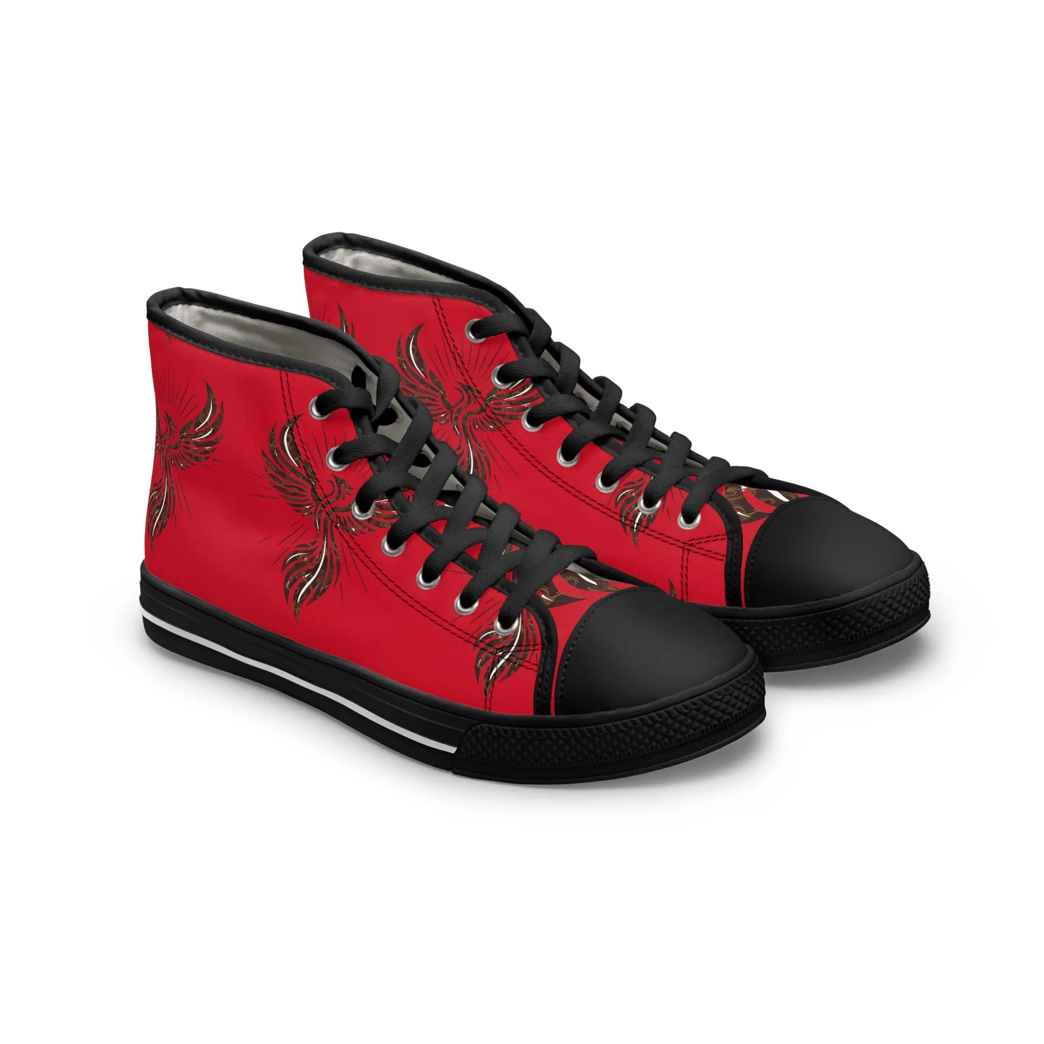 Women's High Top Sneakers - Red Phoenix